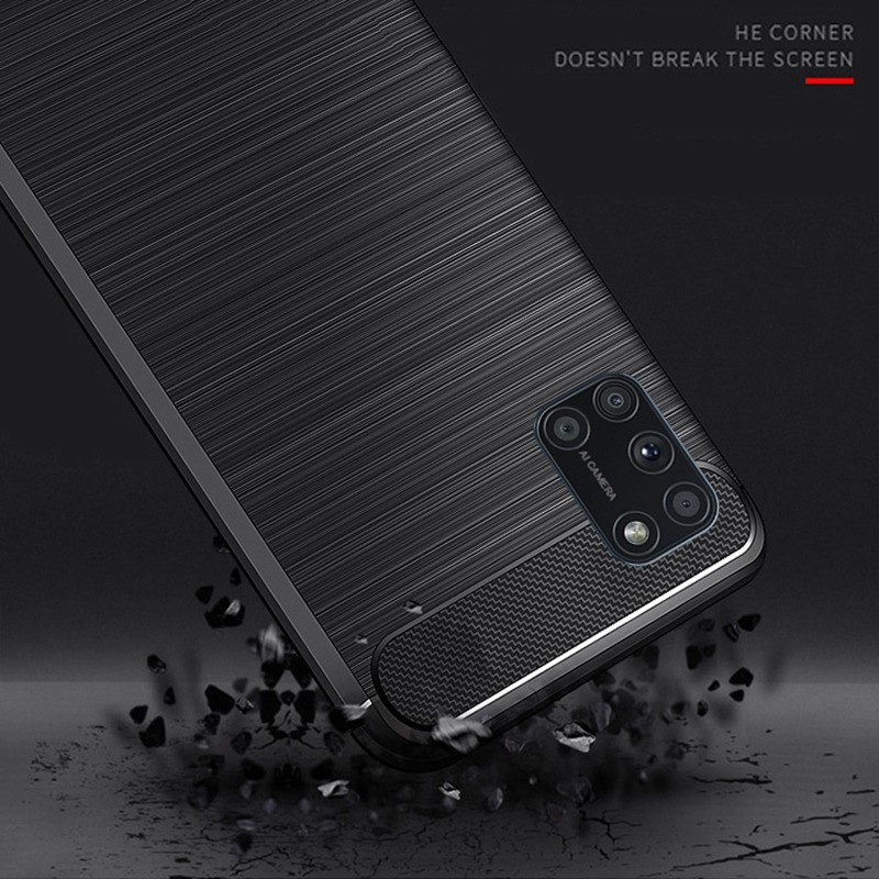 Casing Softcase Samsung A52IPAKY Carbon Fiber Matte Softcase - Hitam