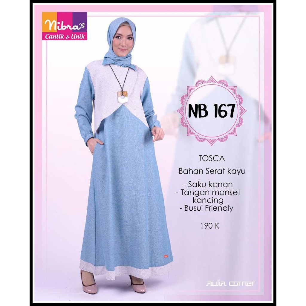 Gamis Wanita Nibras NB 167 Tosca Baju Wanita Terbaru Model Baju Gamis