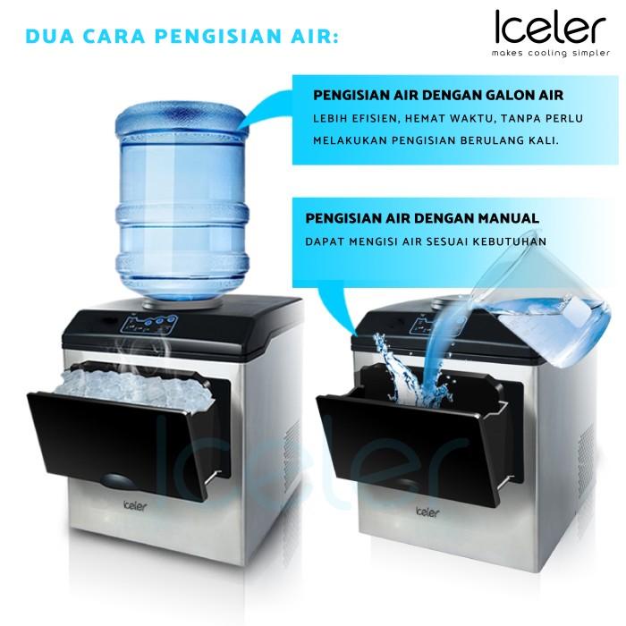 Mesin es batu kristal Iceler pembuat es 30KG/D terbaik untuk Cafe