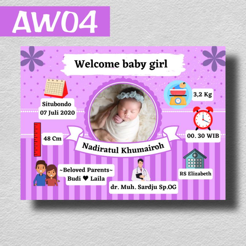 [Soft File] Desain biodata bayi , Kado ulangtahun, dekorasi rumah-3