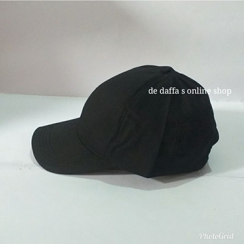 Topi baseball unisex ( pria wanita ) warna hitam polos murah bagus