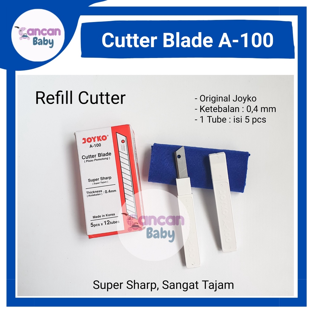 Jual Joyko Cutter Blade Joyco A100 Refill Pisau Pemotong Kecil 1 Tube 5