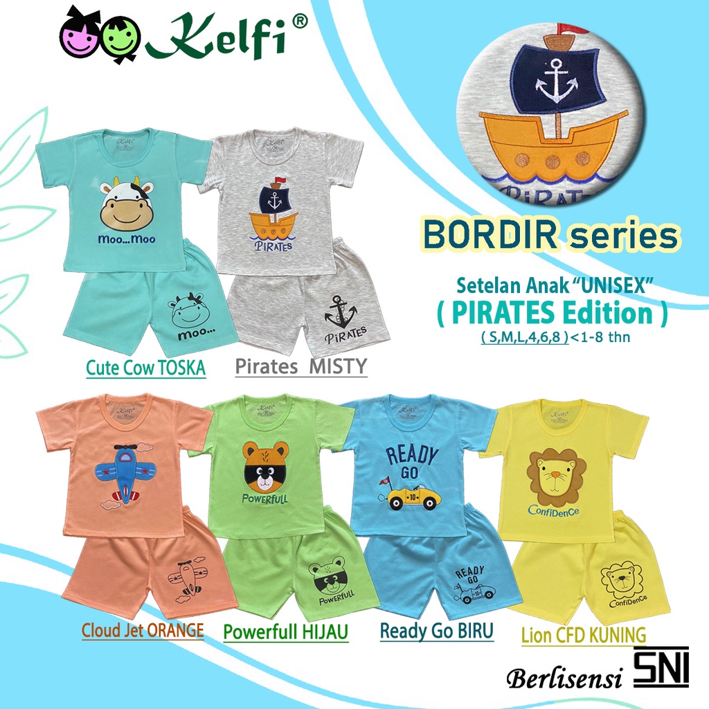 KELFI SETELAN ANAK / SET BAJU ANAK COWOK/UNISEX USIA 1- 8 TAHUN &quot;PIRATES EDITION&quot;