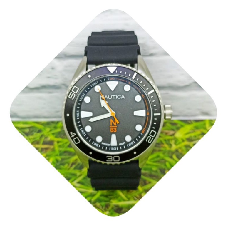 Jam tangan pria NAUTICA NAPFWF113, tali rubber, ORIGINAL, bergaransi resmi internasional