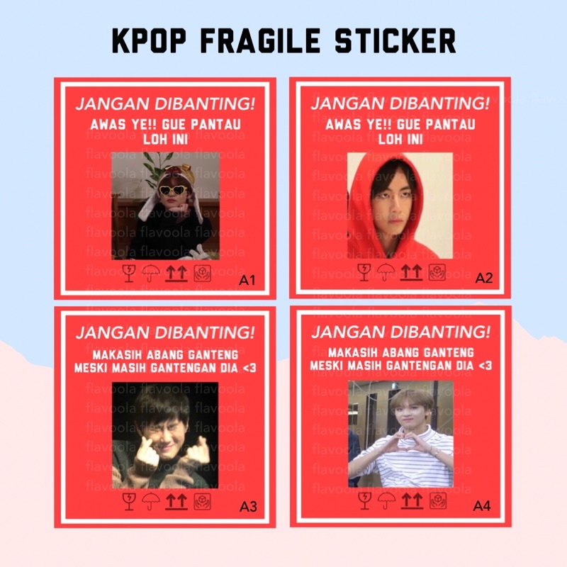 

Fragile kemasan sticker kebutuhan olshop packing KPOP MEMES LUCU packaging shipping label