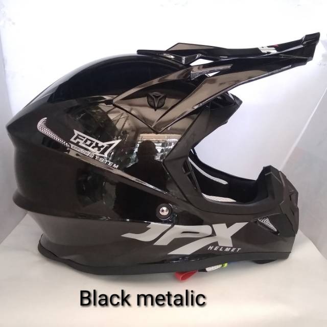 Helm jpx cross solod black metallic