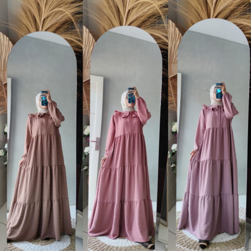 Gamis Crinkle Rubiah Dot