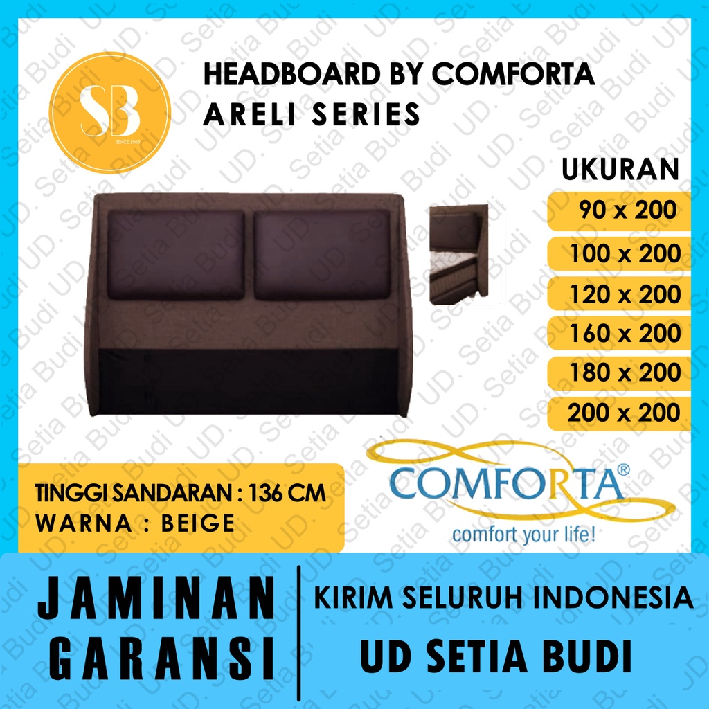 Headboard Areli Kasur Comforta Springbed 200x200 180x200 160x200 120x200 100x200 90x200