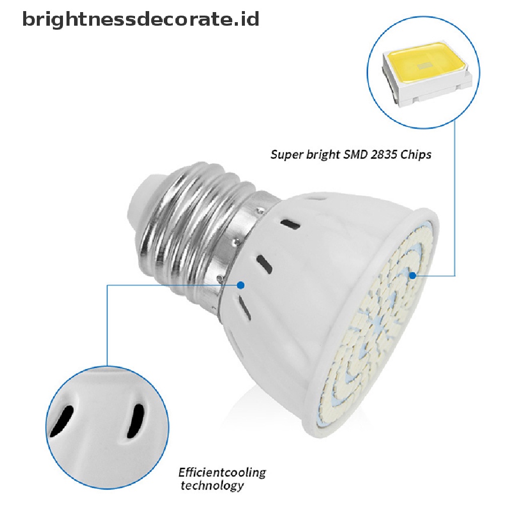 [birth] 48/60/80 220V LED Grow Light E27 Lamp Bulb for Plant Hydroponic Full Spectrum [ID]