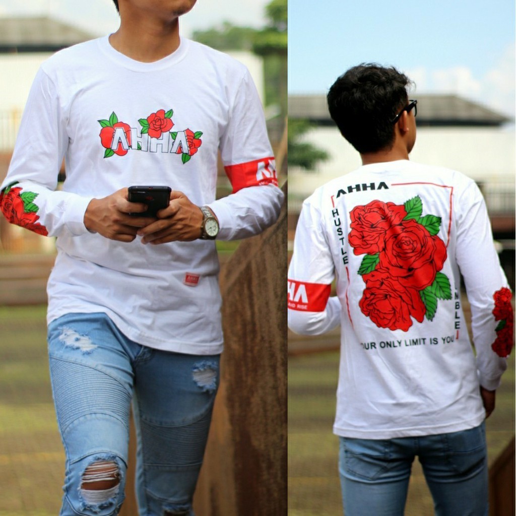 Kaos AHHA gank - baju AHHA Rose - Longsleeve AHHA Rose 01