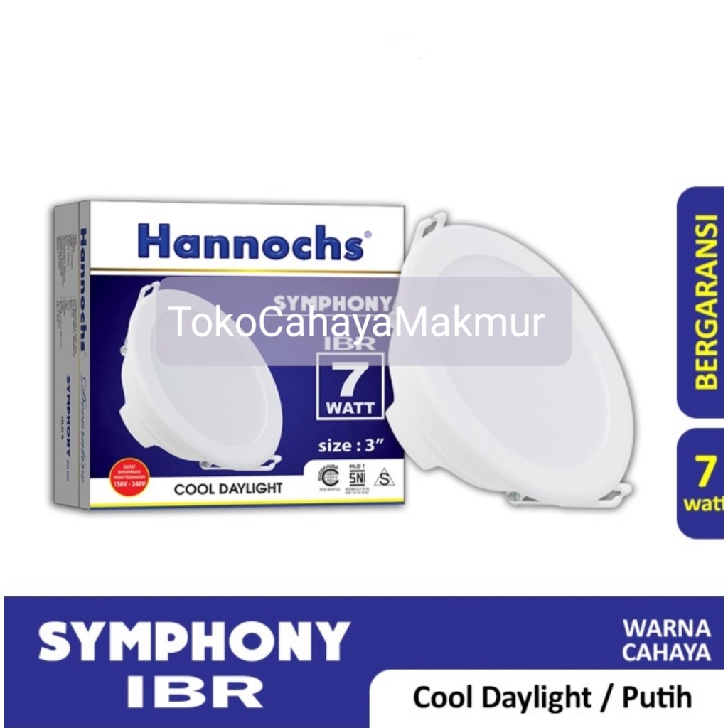 Lampu LED Downlight Hannochs Symphony IBR Round Bulat 7w 7watt CoolDayLight
