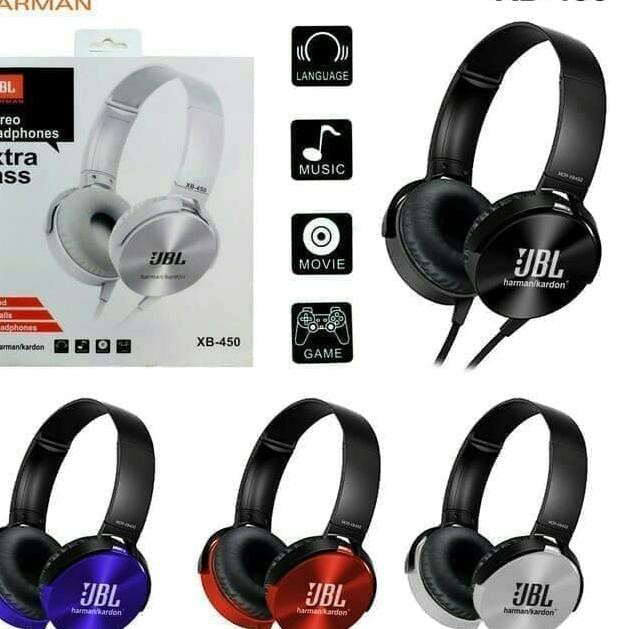 PREMIUM HEADPHONE HEADSET BANDO JBL XB450 EXTRA BASS - HEADSET MDR XB450 ぺ