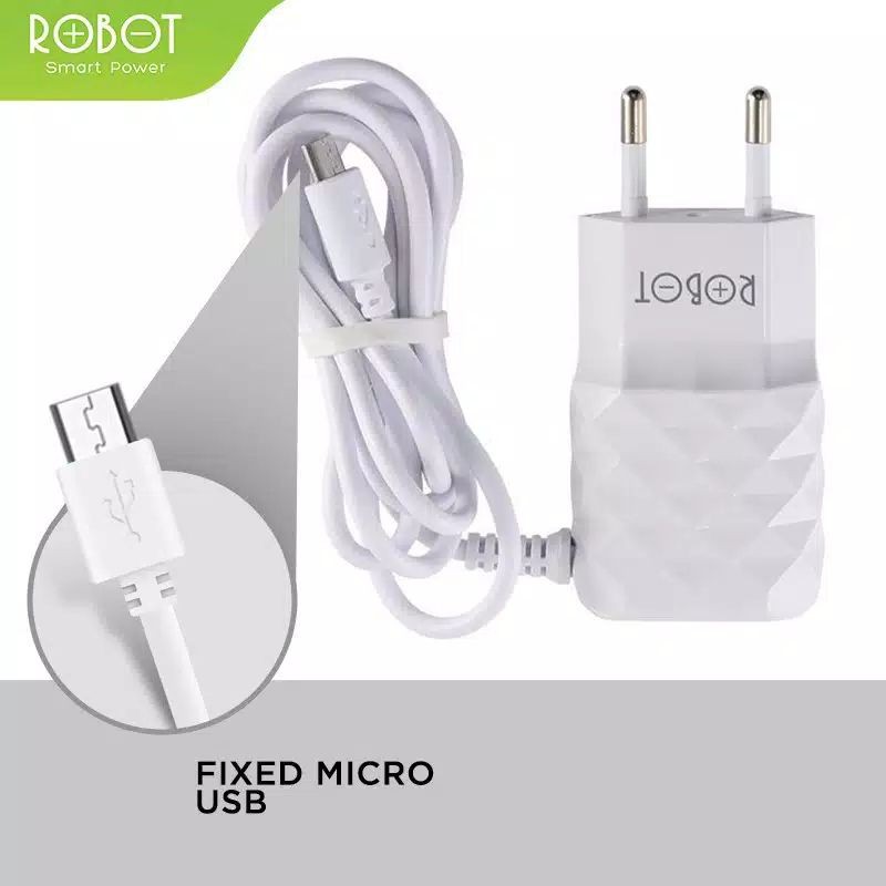 (ORIGINAL 100%)CHARGER ROBOT RT-K5 2.1A OUTPUT DUAL USB MIKRO USB ORIGINAL 100%