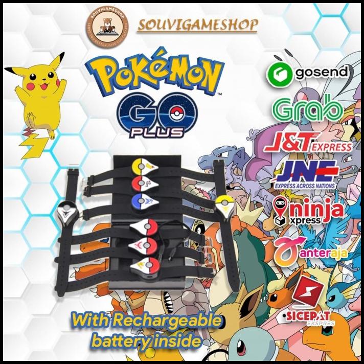 (Cod) Pokemon Go Plus Pogo+ Dual Version Auto - Manual Rechargeable Battery
