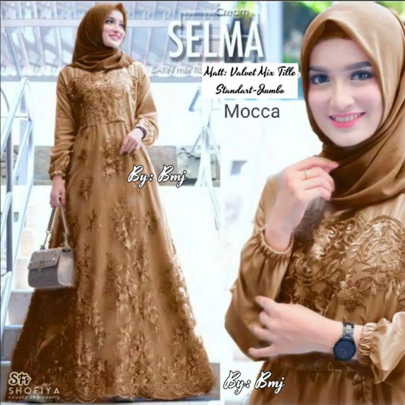 GAUN BROKAT SELMA / GAUN PESTA SELMA / DRESS MUSLIMAH PREMIUM