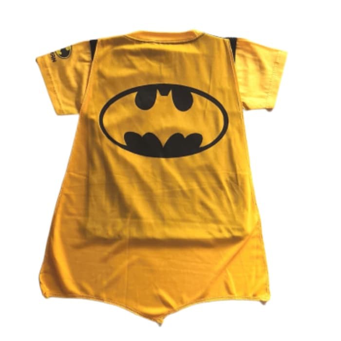 Baju Anak Laki Laki  Setelan Batman Abu Kuning Celana Pendek Kaos Cowok Superhero