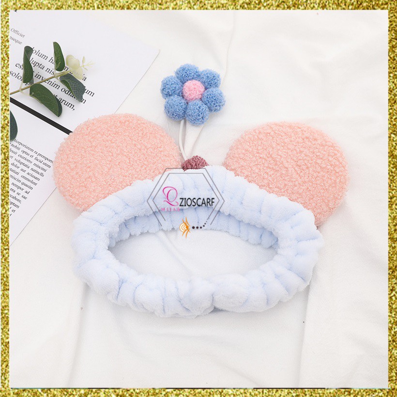 (COD) BANDANA DEWASA MANDI / BANDO MANDI MICKEY BUNGA / HAIRBAND KOREAN CARTOON MX1024