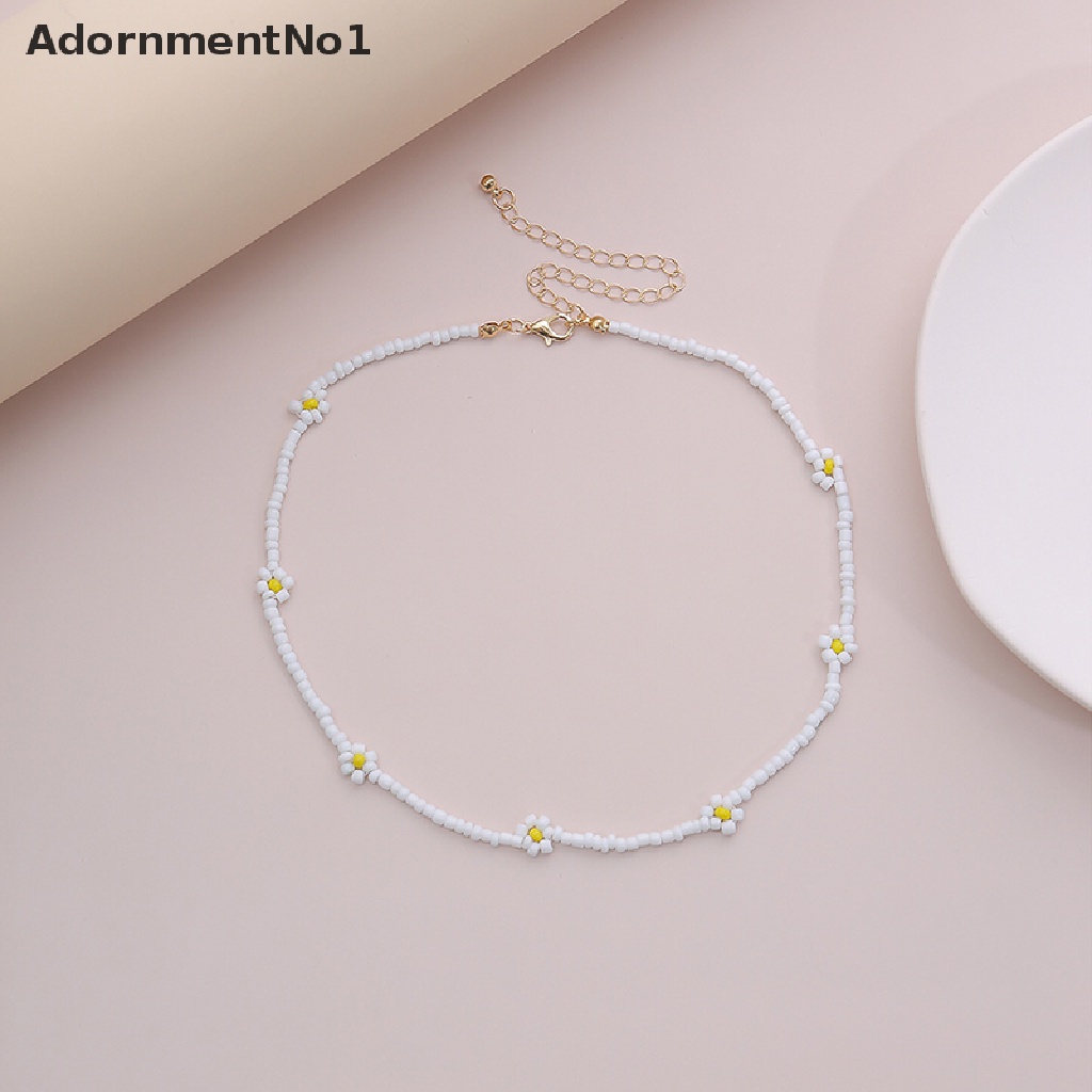 (AdornmentNo1) Kalung Choker Gaya Bohemia Motif Bunga Aksen Manik-Manik Untuk Perhiasan Wanita / Hadiah