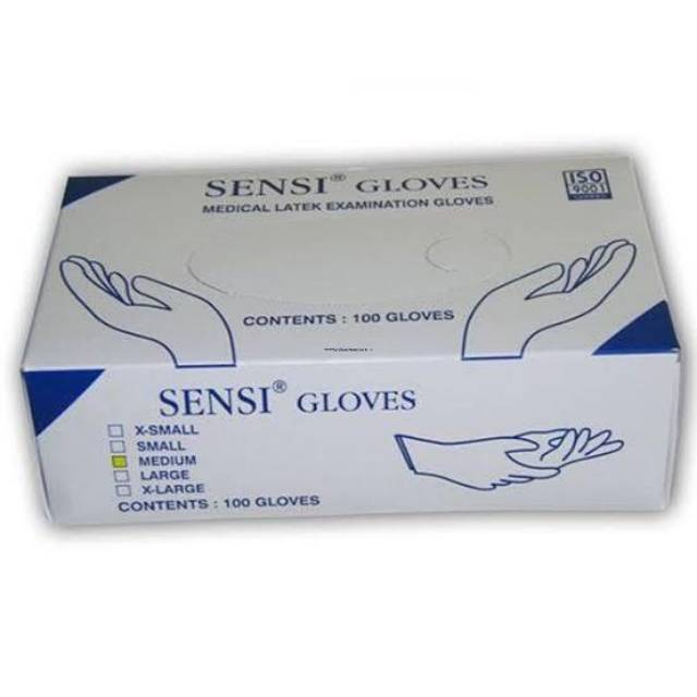 Sensi handgloves latex powdered