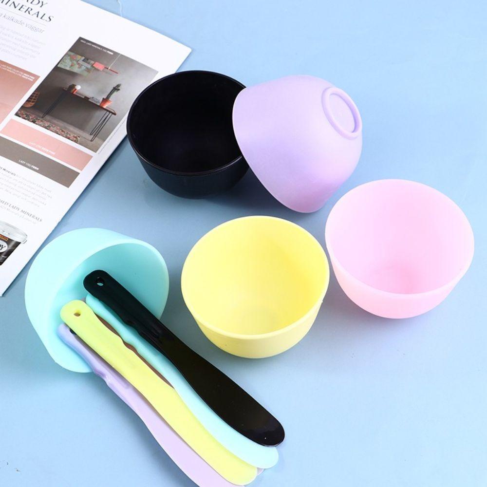 Agustinina Masker Wajah Mixing Bowl Set Wanita 5warna SPA Perlengkapan Kecantikan Masker Spatula DIY Masker Mask Bowl Brushes