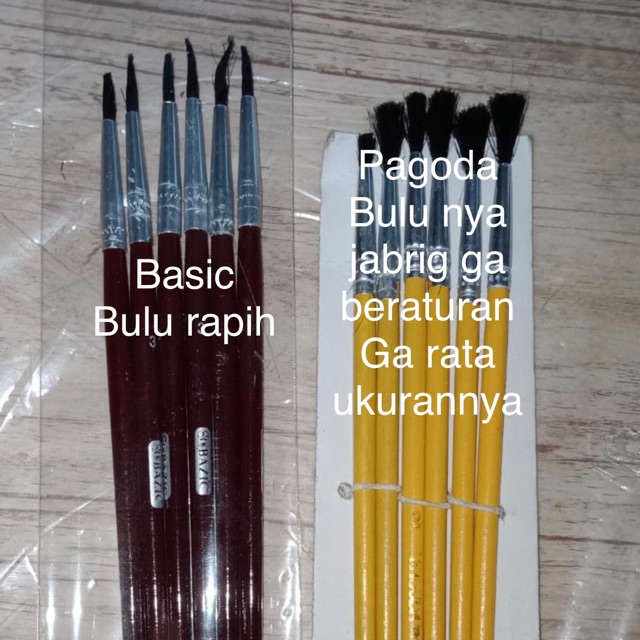 

Kuas model pagoda merek basic no 1 isi 6