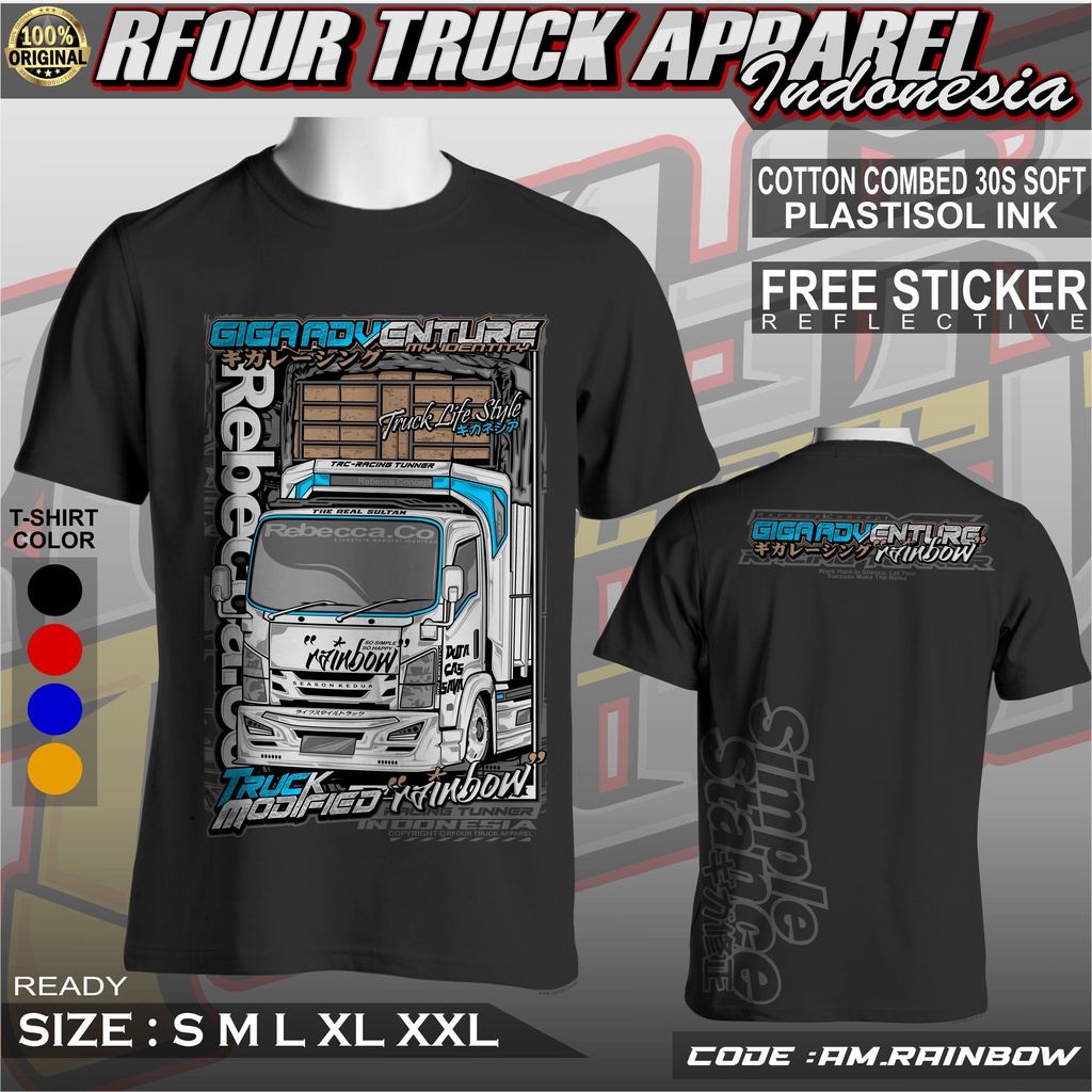 KAOS TRUCK RAINBOW REBECCA TERBARU KAOS TRUCK PASUKAN TERPAL KERODONG KAOS TRUCK OLENG KAOS TRUCK DEWASA KAOS TRUCK GIGA ADVENTURE BAJU KAOS TRUK TERBARU ORIGINAL RFOUR KAOS TRUCK MANIA KAOS TRUCK MBOIS KAOS TRUCK MODIF