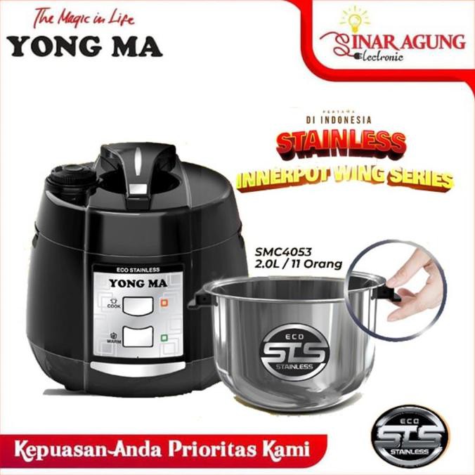 YONG MA RICE COOKER SMC4053 / / SMC 4053 STAINLESS EANERPOT - HITAM