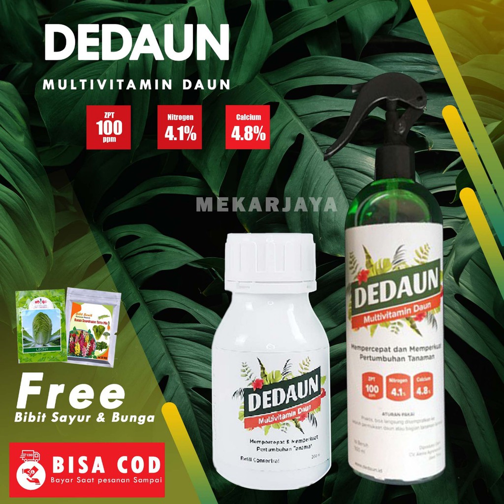 (FREE BIBIT) HEMAT BANGET Dedaun Spray 500ml GRATIS Refill 200ml PUPUK CAIR NUTRISI TANAMAN HIAS