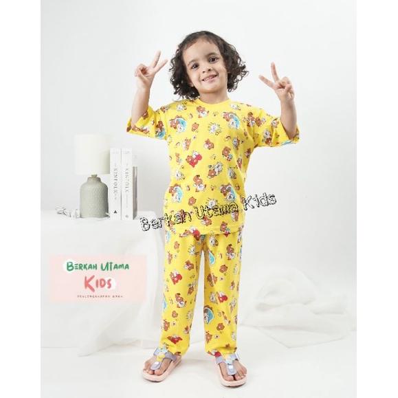 COD Setelan Stelan Set Setcel Baju Piyama Piama Kaos Atasan Distro Pakaian Untuk Tidur Anak Perempua