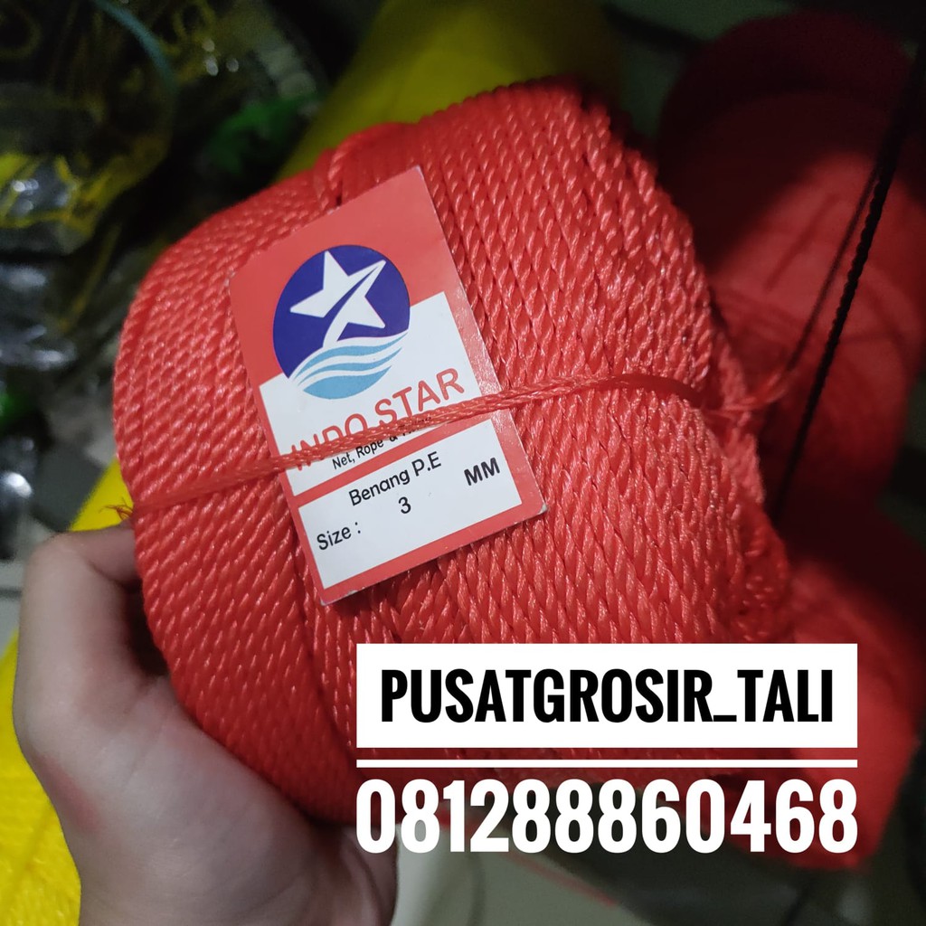 

Tali 3mm / Tali Tambang 3mm PE 1 ROL 0,6 KG Murah
