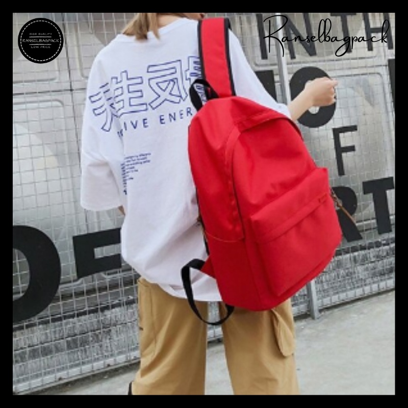 Tas Ransel Pria - Tas Sekolah Model Korea Fashion Kekinian Terbaru Murah Bagus Travel Backpack Punggung Multifungsi Stylish Simple Elegan Casual Cowok