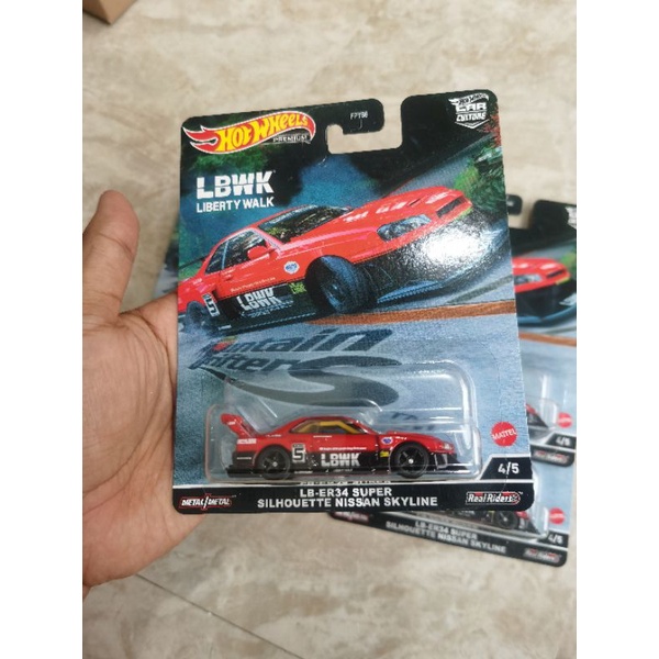 Hot Wheels r34 Mountain Drifters LB ER34 Super Silhouette Nissan Skyline LBWK Red