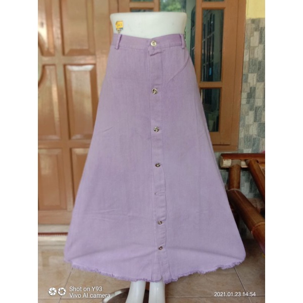 BF ROK BUTTON SKRIT JEANS WANITA//BAWAHAN ROK PANJANG WANITA