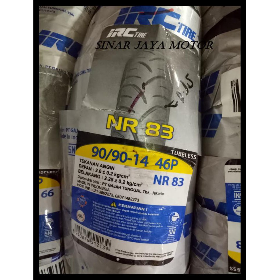 Ban IRC 90/90-14 NR83 Tubeless BanBelakang Honda Vario 150