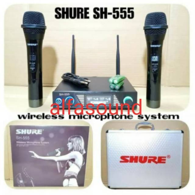 MICROPHONE WIRELESS SHURE SH 555 UHF KOPER MIC SH555
