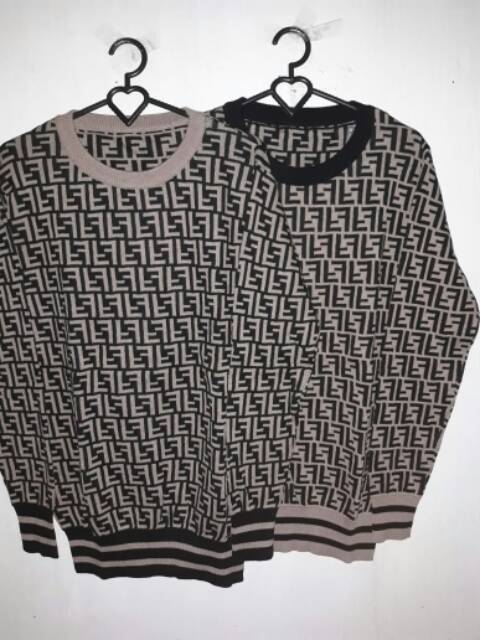 SALE Sweater Wanita Motif FF Rajut Import