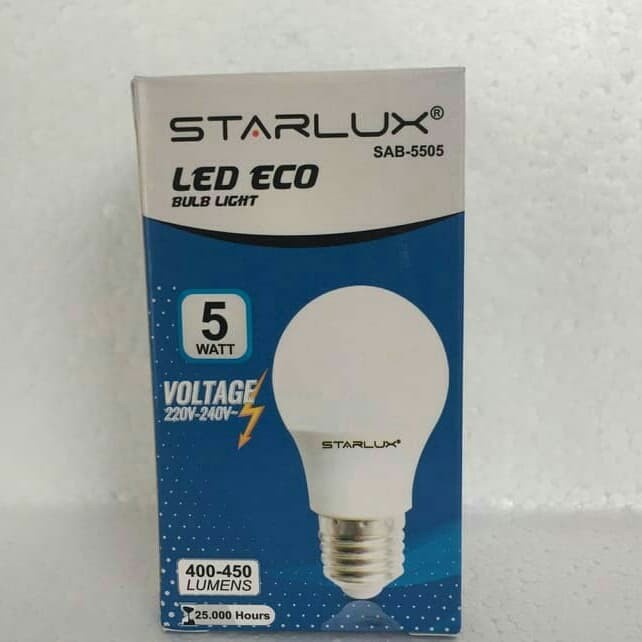 LAMPU BOHLAM LED HIAS TERANG CAFE CAFFE WARM WHITE STARLUX ECO 5W LED KUNING