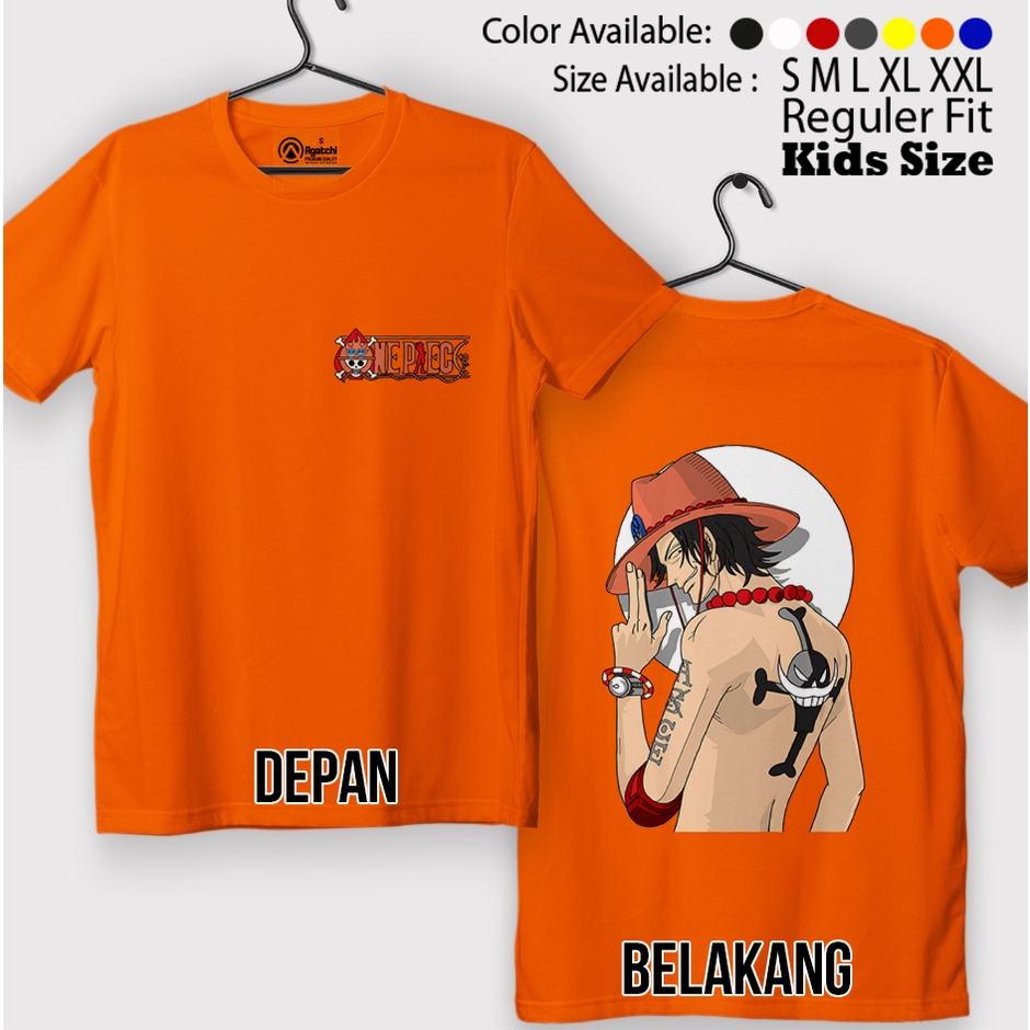 Baju Distro Kaos Atasan Anak Laki-Laki Anime One Piece Asce Ace