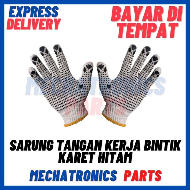[HDT-9013] SARUNG TANGAN KERJA BINTIK KARET HITAM