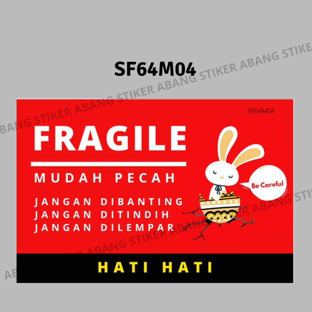 Stiker Fragile Lucu 6 x 4 cm ( Sticker Fragile)-SF64M04