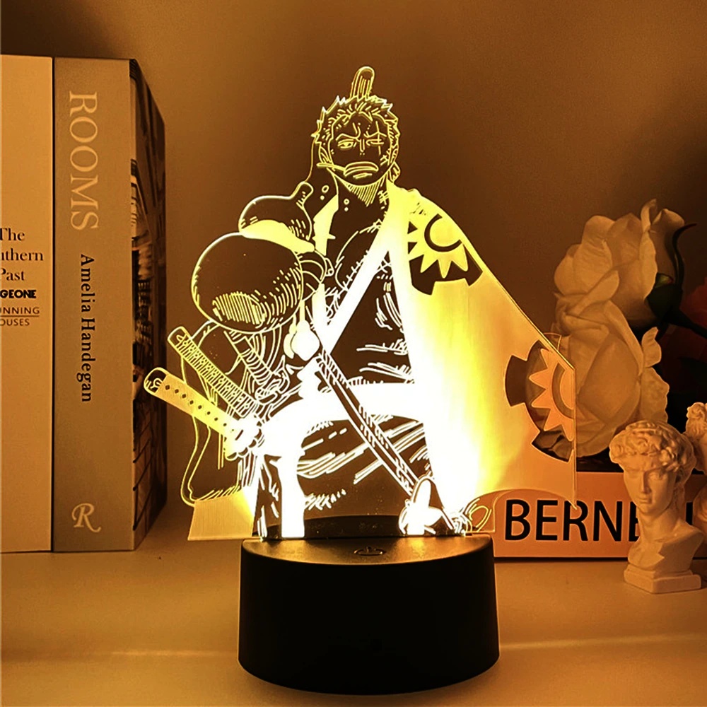 Lampu LED Akrilik Anime 3D | Lampu Hias Kamar Anime | Lampu LED Anime One Piece