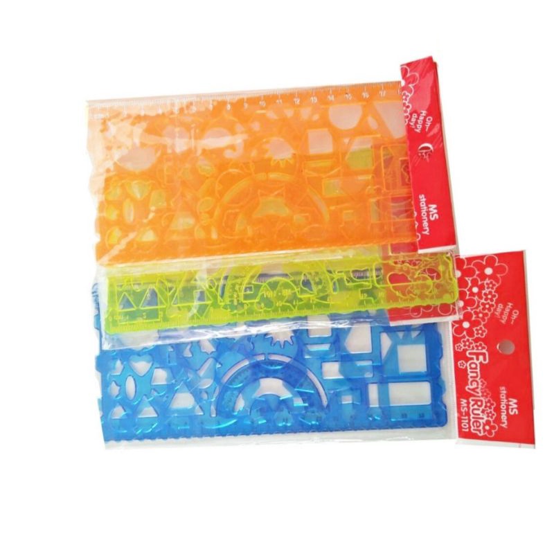 

Penggaris Bentuk / Penggaris Fancy Penggaris Siru 20cm isi 2 penggaris