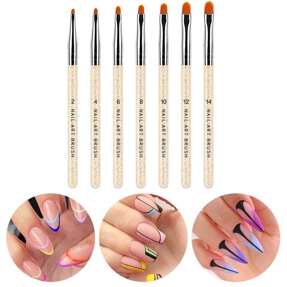 AUGUSTINA Agustina Nail Art Lukisan Pena Ultra-Tipis Garis Kuas Gambar Kuku Manicure 3D Nail Tips Pen Nail Dotting Pen