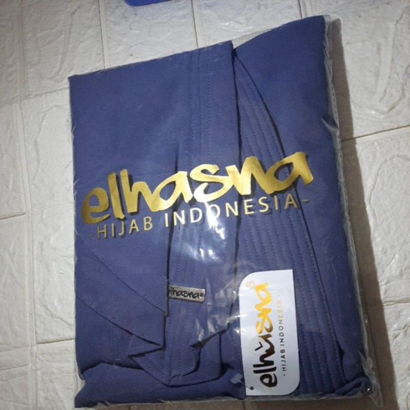 ELHASNA//KHIMAR L ORI ELHASNA/CERUTY BABYDOLL DUA LAYER/KHIMAR ELHASNA/KHIMAR LANCIP-Biru denim