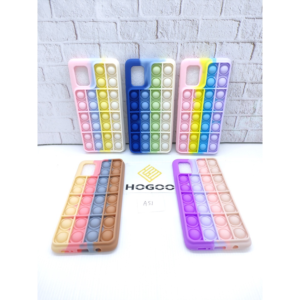 SILICONE CASE POP IT SAMSUNG A51 - CASE PENGHILANG STRESS PUSH IT BUBBLE CASE RAINBOW