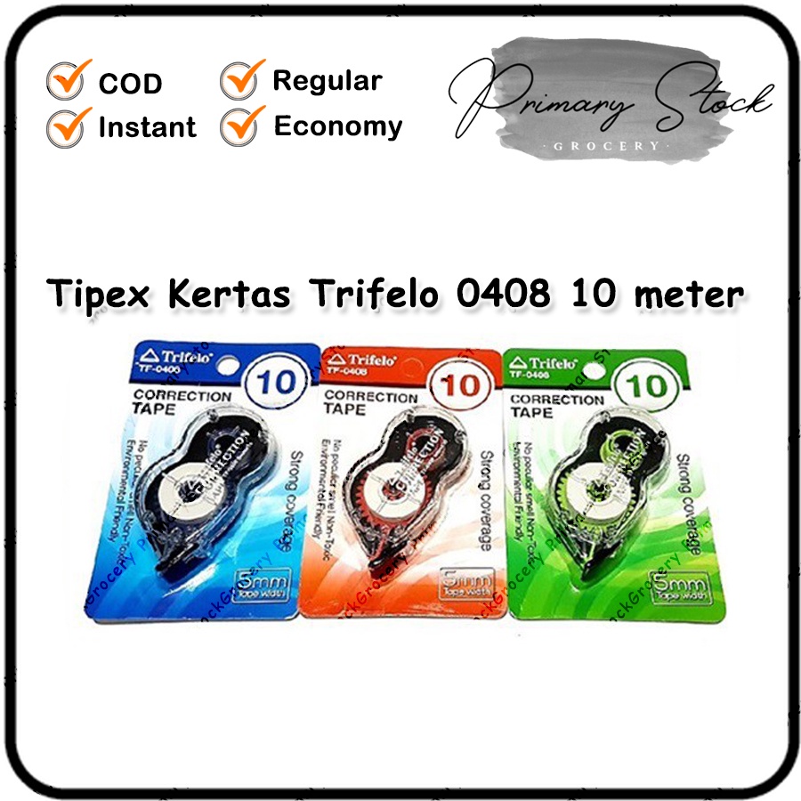 

Tip Ex Kertas 5mm Trifelo CT 0408 Tipex Kertas Roll Correction Tape 10 Meter Murah