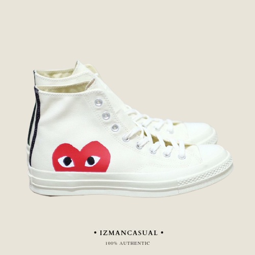 Converse CDG Play High White 100% Original