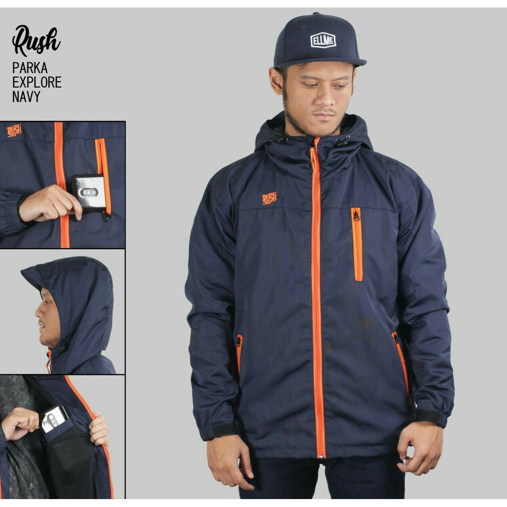 Jaket Parka Parasut Explore Rush - Original Triplehizi Navy