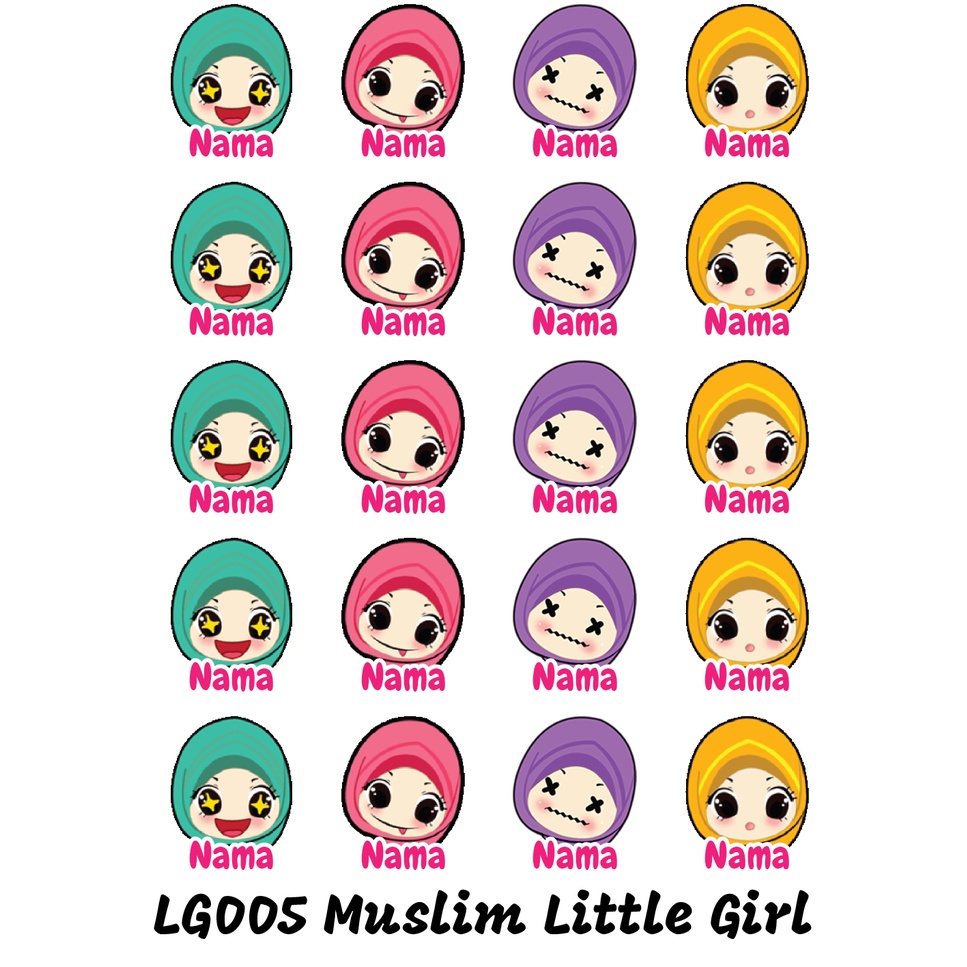 

Sticker Nama Cutting Label Waterproof Tahan Air Little Girl 05 (LG005)