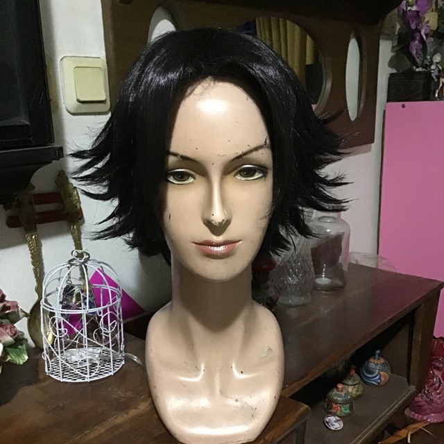 Norton Campbell Identity V wig cosplay cowok hitam